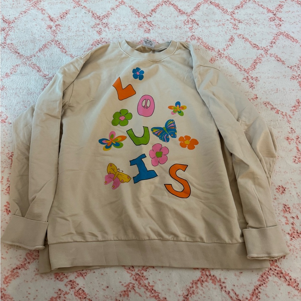 Louis Vuitton Megayacht Cream Sweatshirt with Colorful Floral Design